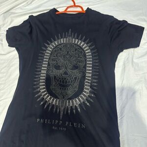 Philipp Plein Dark Tee with Skull Design